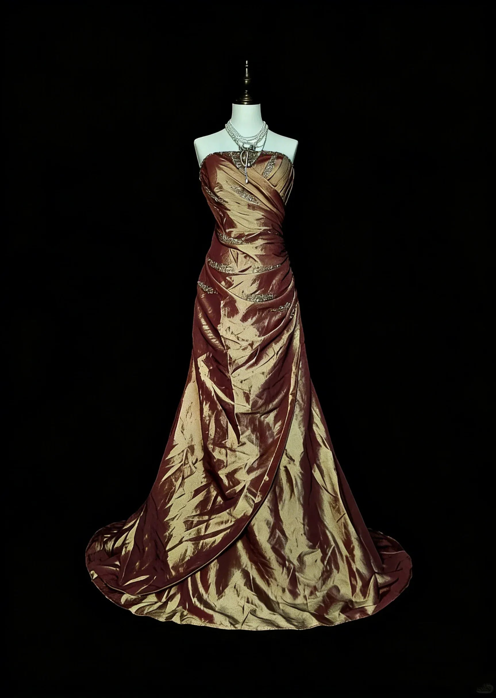 Luxurious Mermaid Strapless Sweetheart Sleeveless Zip Back Floor-Length Banquet Dress