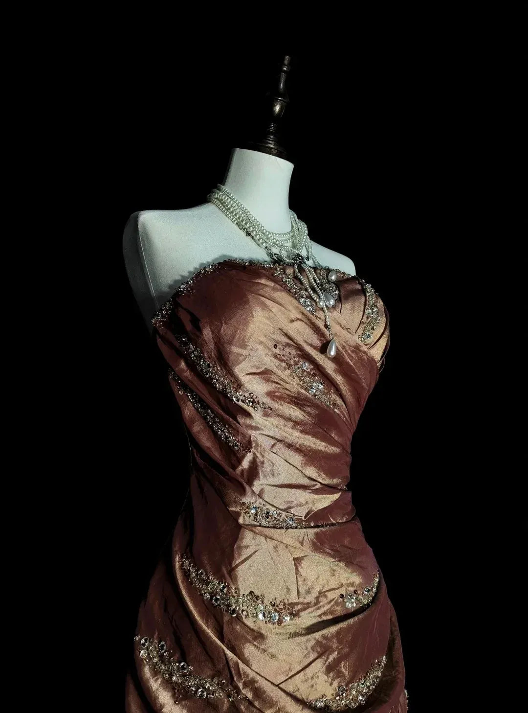 Luxurious Mermaid Strapless Sweetheart Sleeveless Zip Back Floor-Length Banquet Dress