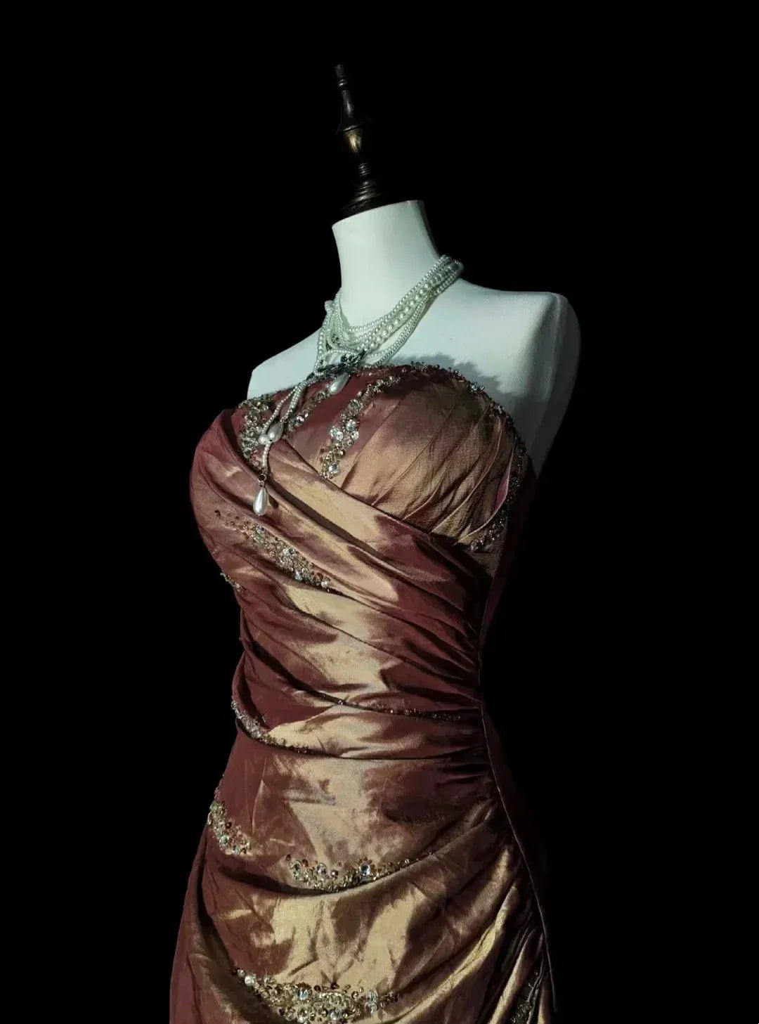 Luxurious Mermaid Strapless Sweetheart Sleeveless Zip Back Floor-Length Banquet Dress