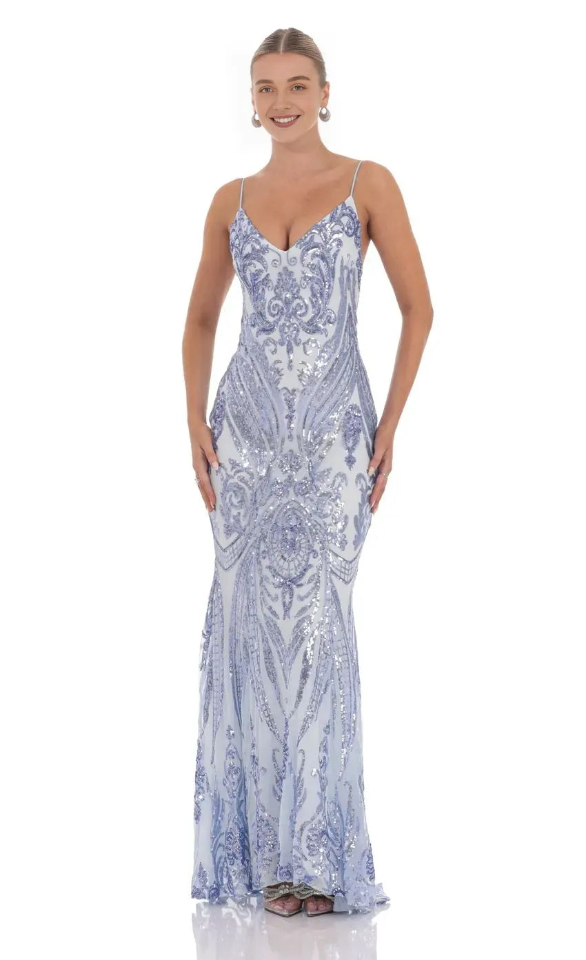 Luxury Mermaid/Trumpet V Neck Sleeveless Lace Up Floor-Length Prom Dress