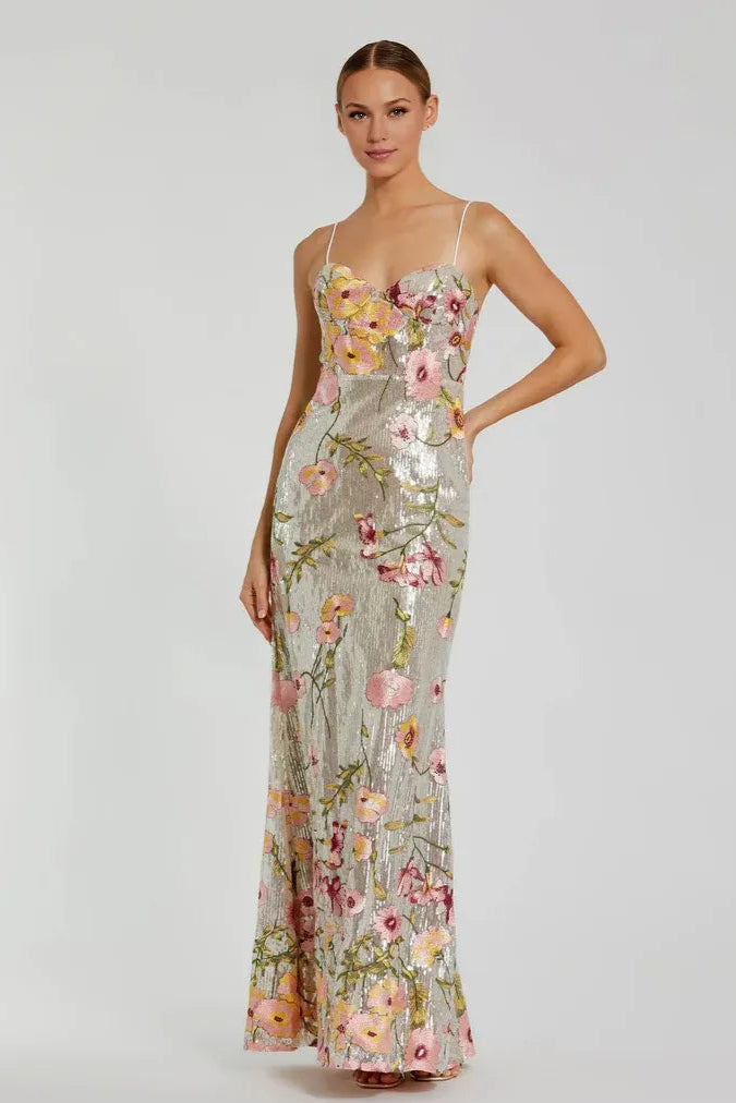 Luxury Sheath/Column Sweetheart Neck Sleeveless Zipper Up Floor-Length Prom Dress