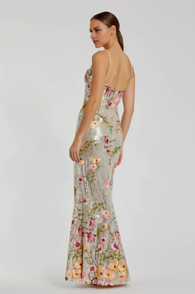 Luxury Sheath/Column Sweetheart Neck Sleeveless Zipper Up Floor-Length Prom Dress