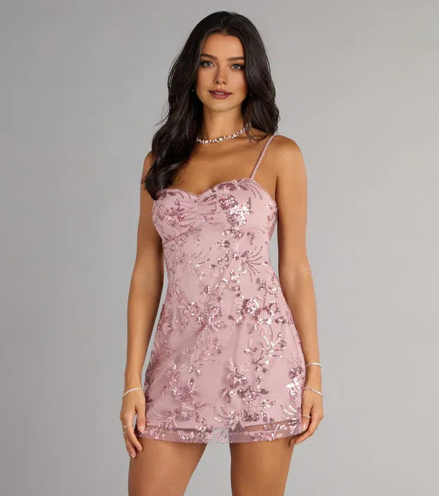 Luxury Sheath/Column Sweetheart Sleeveless Lace Up Back Short-Mini Homecoming Dresses
