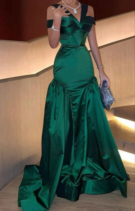 Vestidos formales Weitese para mujer, vestido de fiesta largo de sirena con hombros descubiertos en verde, tiendas de vestidos de fiesta 