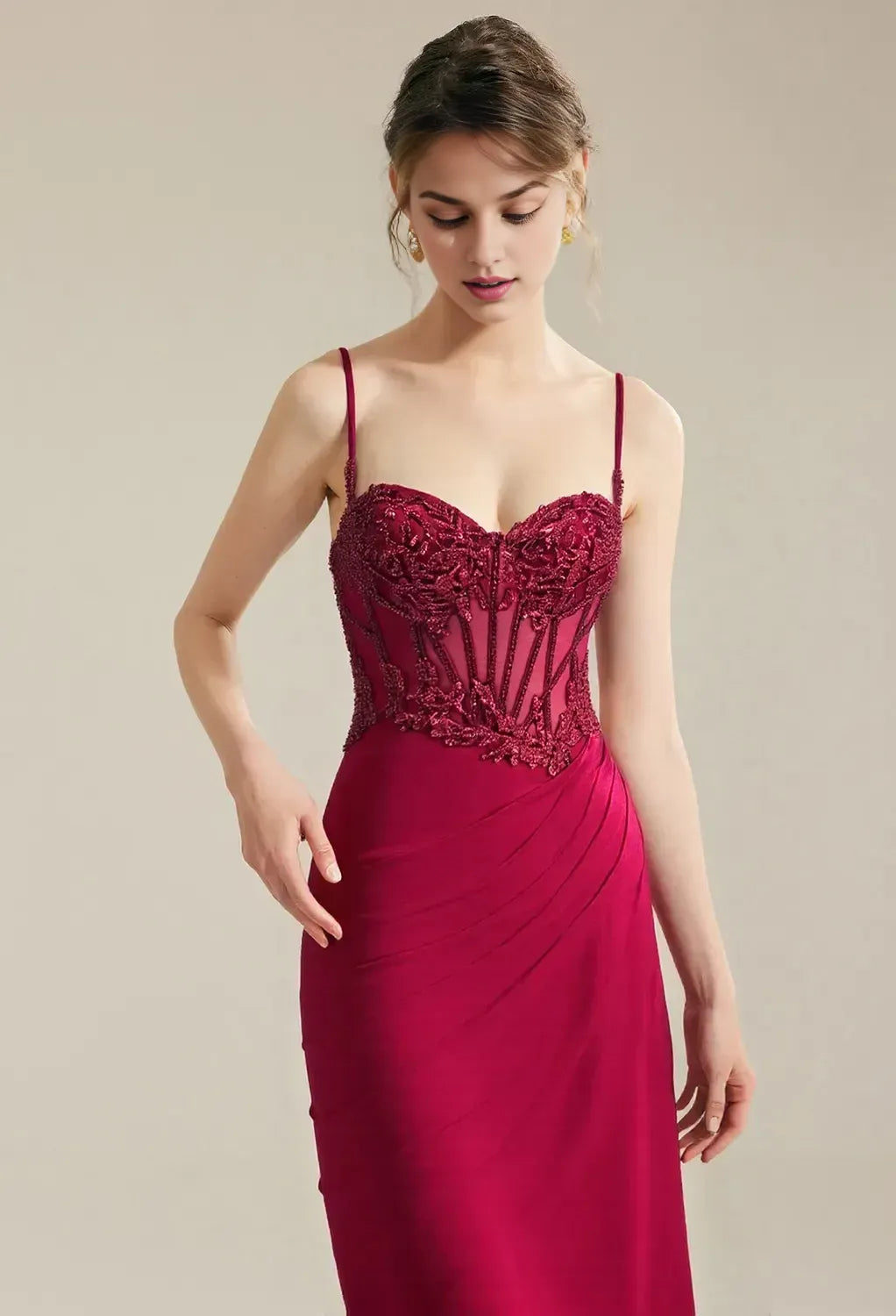 Mermaid Trumpet Spaghetti Straps Classic Prom Dress Floor-Length Corset Appliques Sleeveless Hot Sale Long Evening Dresses