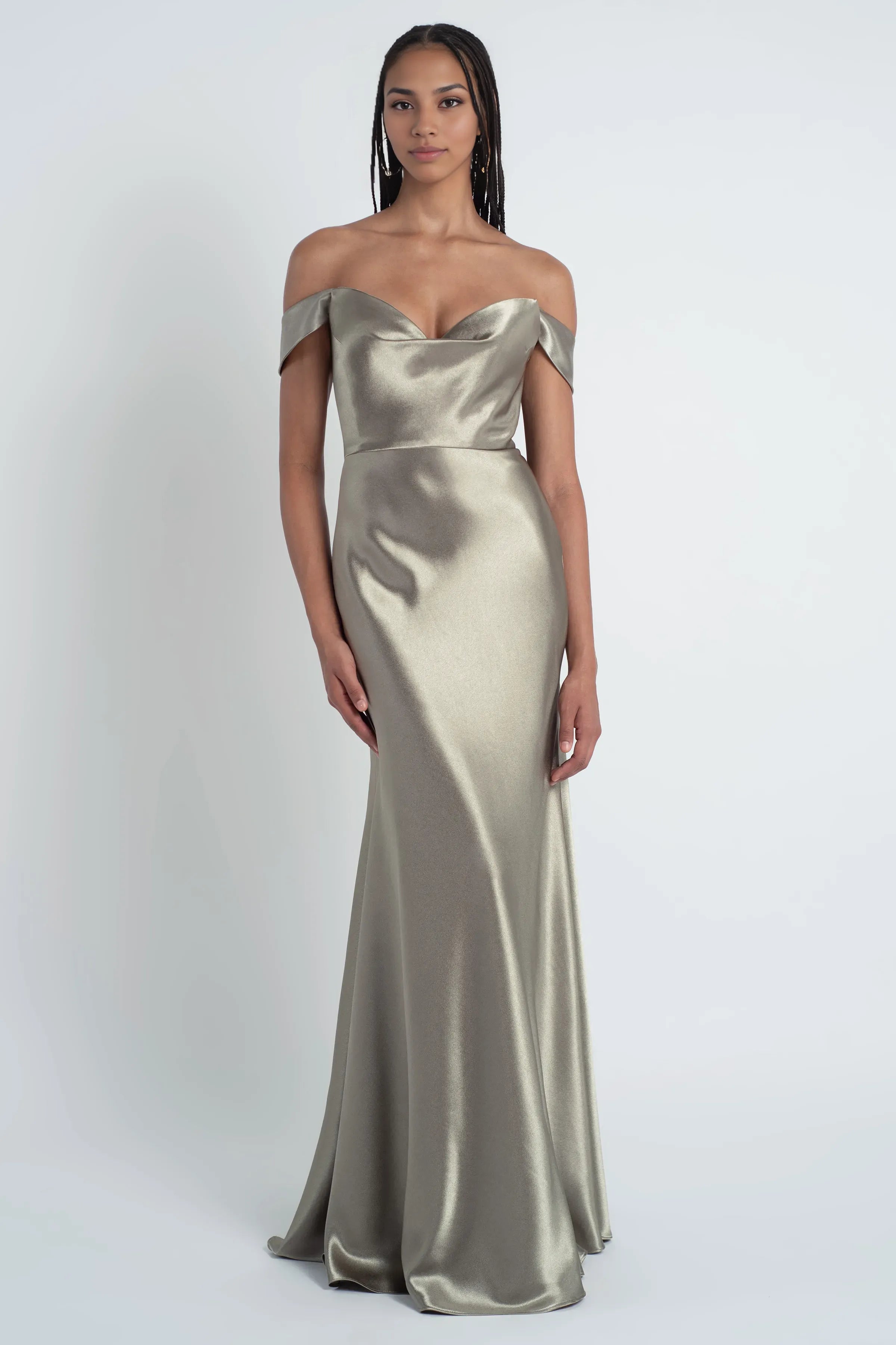 Mermaid Sculpted Cowl Neck Off The Shoulder Sleeves Beautiful Floor Length Prom Dresses Discount Long Bridesmaid Dresses