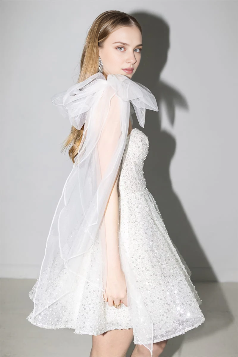 Weitese Prom Shop Dresses Spaghetti Straps Sparkly Backless Mini Dress Prom Dress Formal Women's Dresses