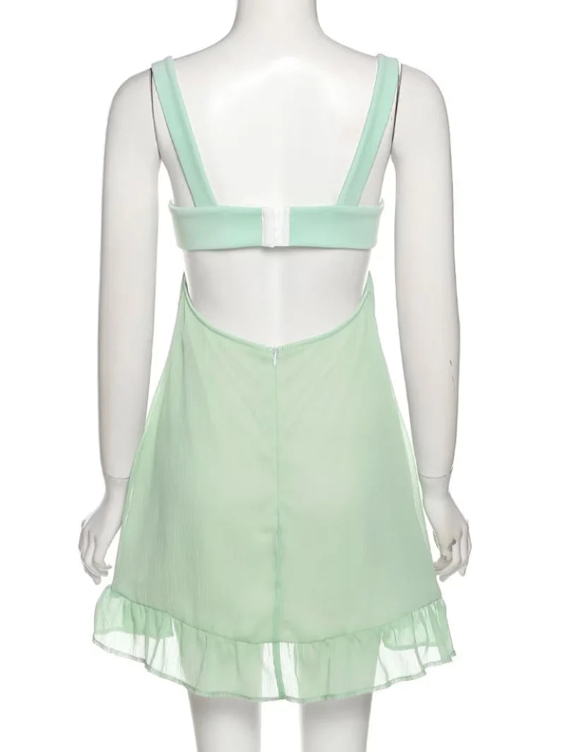 Weitese Dresses Formal Green A-line Mini Homecoming Dress,Backless Party Dress Stores With Prom Dresses