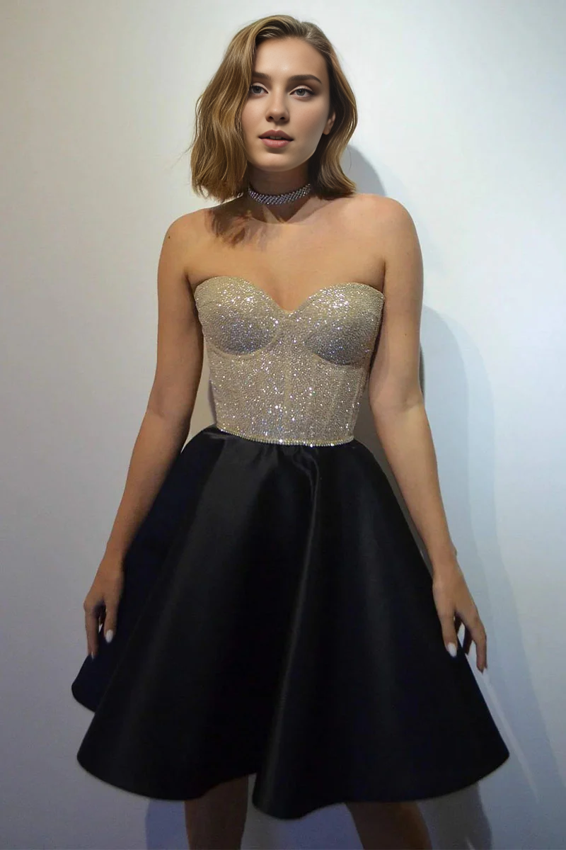 Weitese Prom Shop Dresses Love Story Strapless Sleeveless Mini Dress Prom Dress Formal Women's Dresses