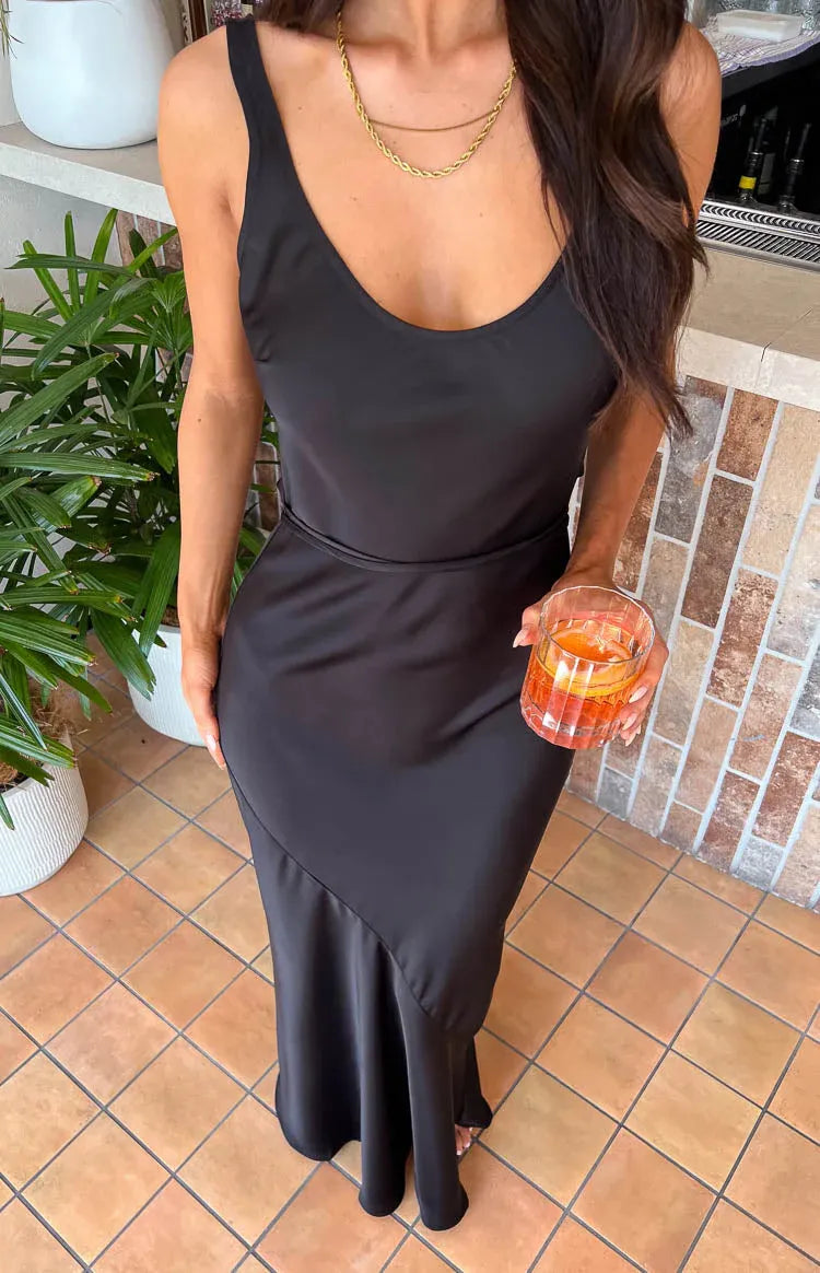 Minimalist Sheath/Column U Neck Sleeveless Backless Floor-Length Prom Dress