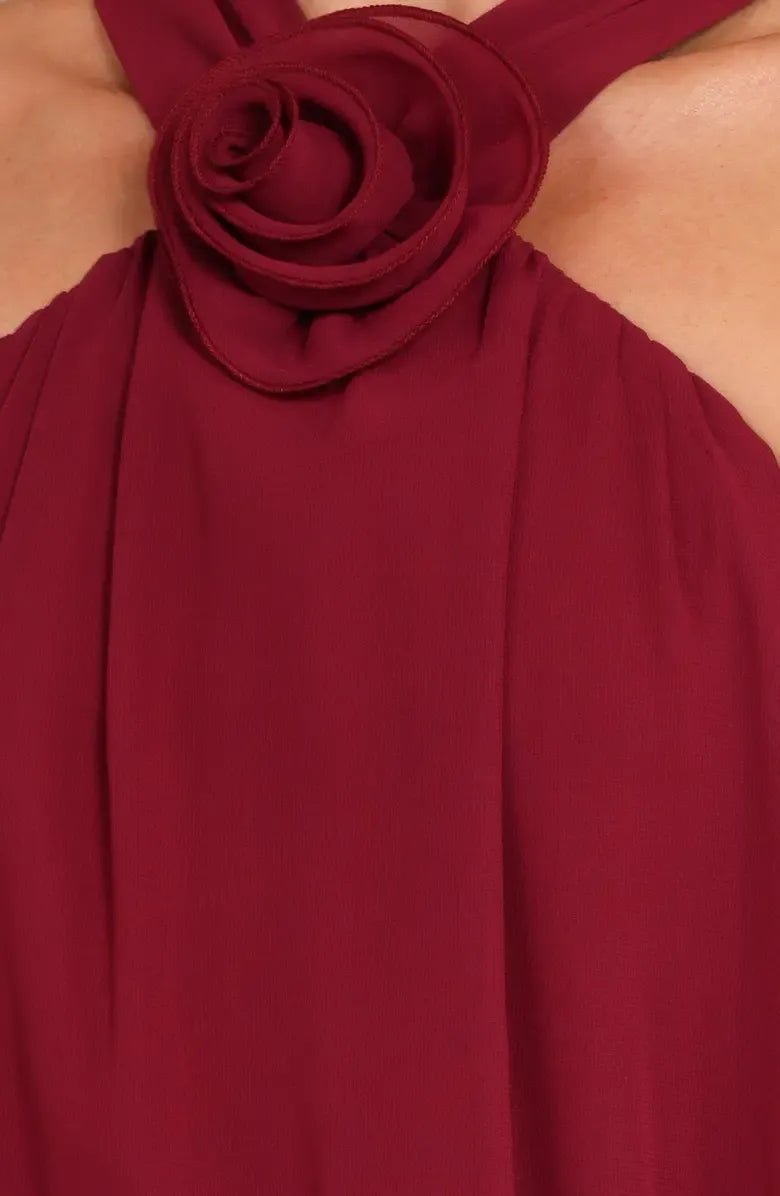 Modern A-Line Halter Neck Sleeveless Zipper Up Floor-Length Prom Dress