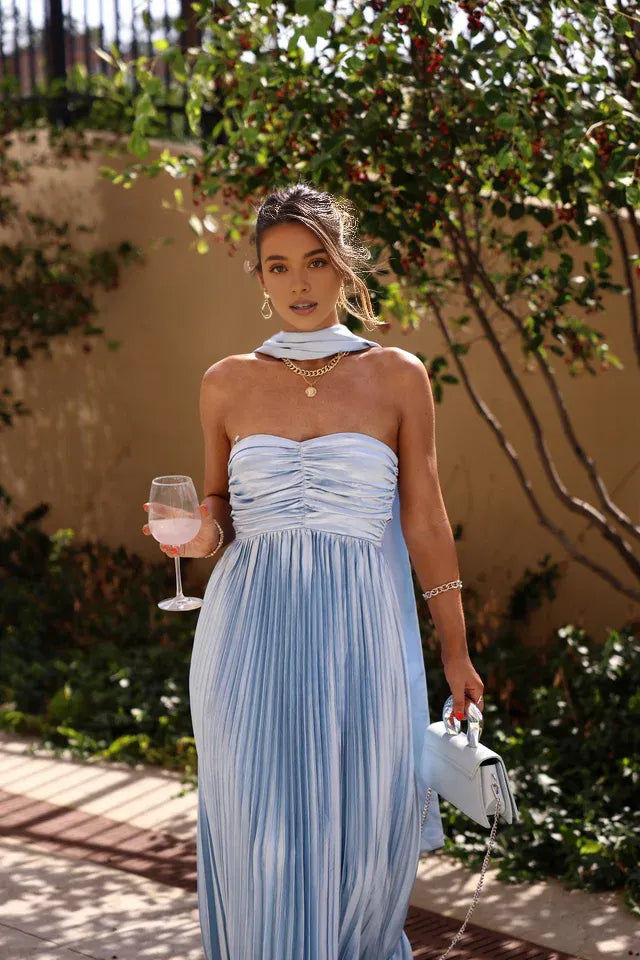 Modern A-Line/Princess Strapless Sleeveless Backless Floor-Length Prom Dress