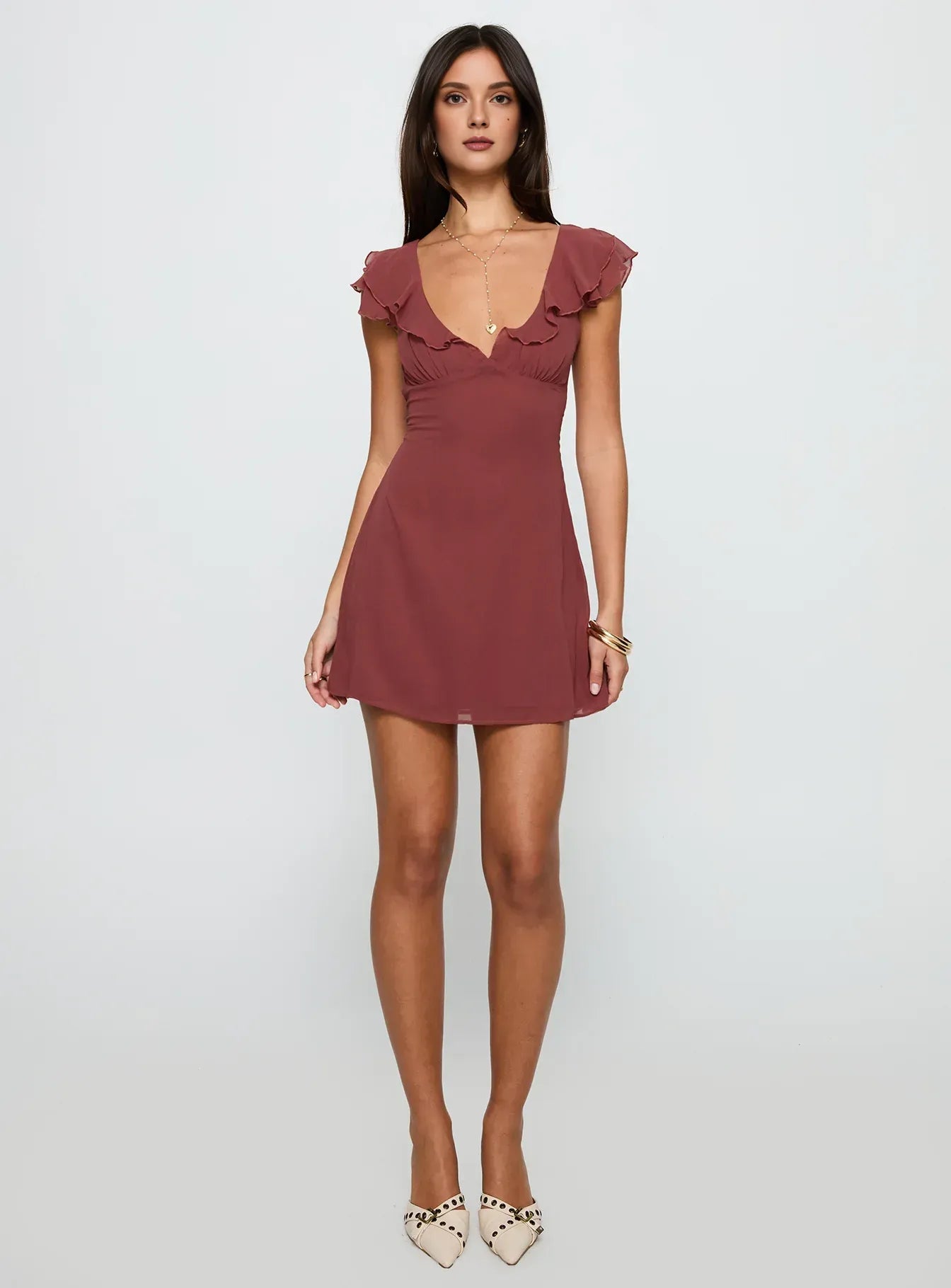 Modern A-Line V Neck Flutter Sleeve Side Zip Short-Mini Homecoming Dress
