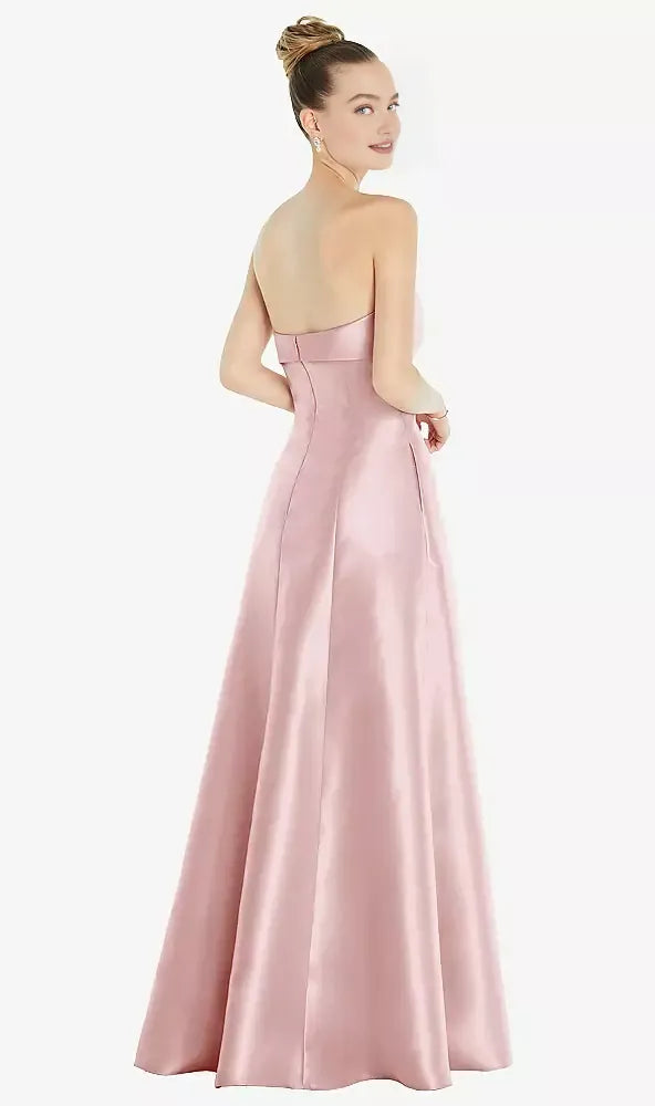 Modern A Line Off the Shoulder Sleeveless Satin Floor-Length Prom Dress