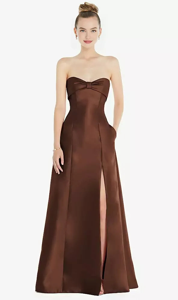 Modern A Line Off the Shoulder Sleeveless Satin Floor-Length Prom Dress