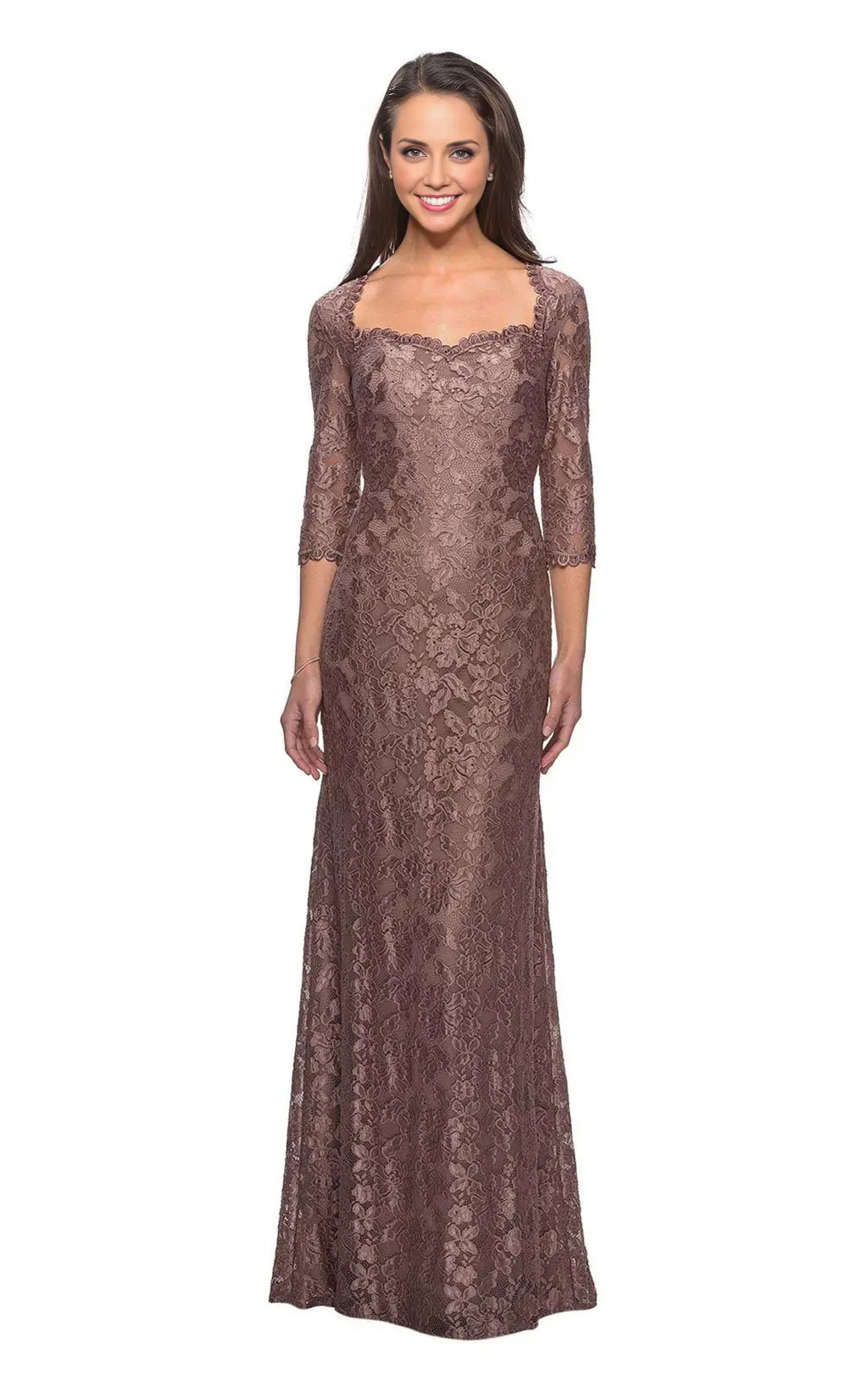 Modern Fitted Sweetheart Neck Long Sleeve Zipper Up Floor-Length Mother of the Bride Dress