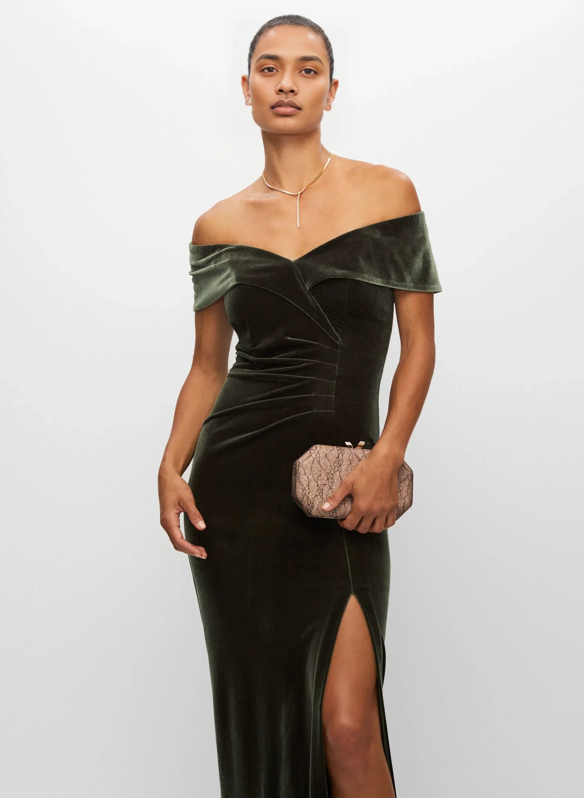 Modern Mermaid Off-the-Shoulder Sleeveless Velvet Floor-Length Prom Dress