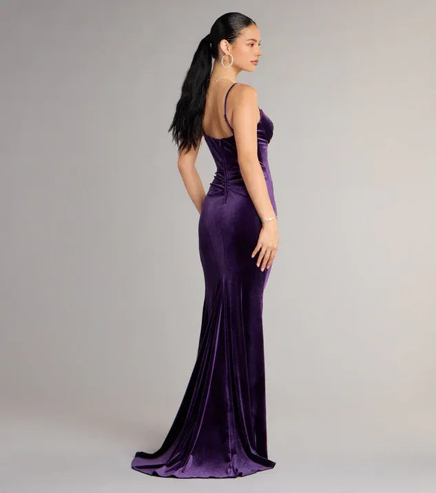 Modern Mermaid Spaghetti Straps Sleeveless Backless Floor-Length Prom Dress