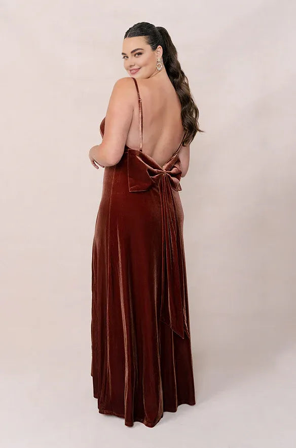 Modern Mermaid Square Neck Sleeveless Velvet Floor-Length Plus Size Prom Dress