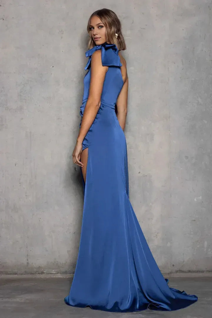 Modern Mermaid/Trumpet One Shoulder Sleeveless Satin Floor-Length Prom Dress