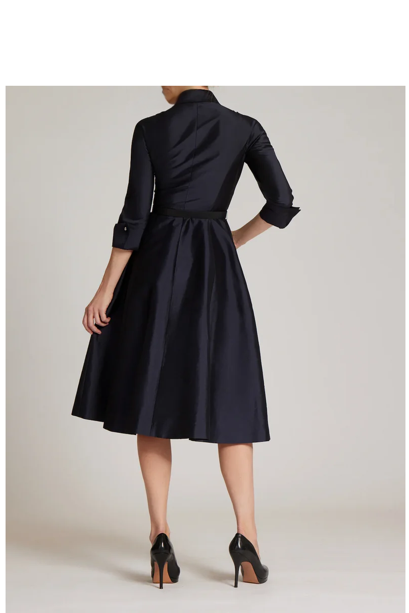 Mom Of The Bride Dressbride Mother Dress A-line Tea-Length 3/4 Sleeve With Belted Shirtdress Mother Of The Bride / Stores With Prom Dresses