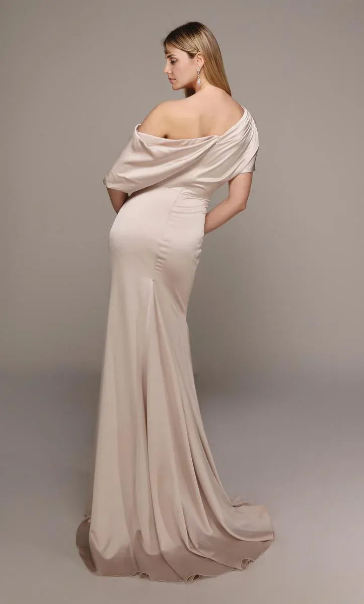 Mom Of The Bride Dressbride Mother Dress Off Shoulder Sleeveless Unique Pleated One-shoulder Neck With Sweep Train Mother Of The Bride / Stores With Prom Dresses