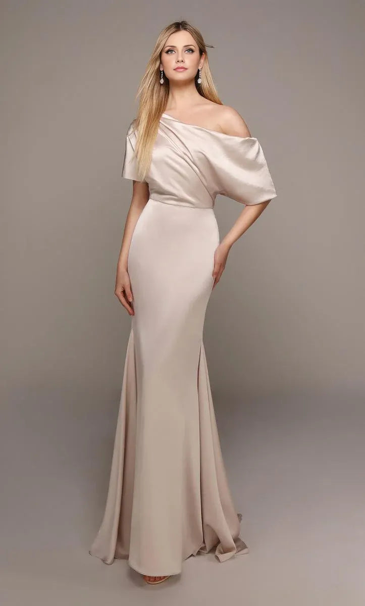 Mom Of The Bride Dressbride Mother Dress Off Shoulder Sleeveless Unique Pleated One-shoulder Neck With Sweep Train Mother Of The Bride / Stores With Prom Dresses