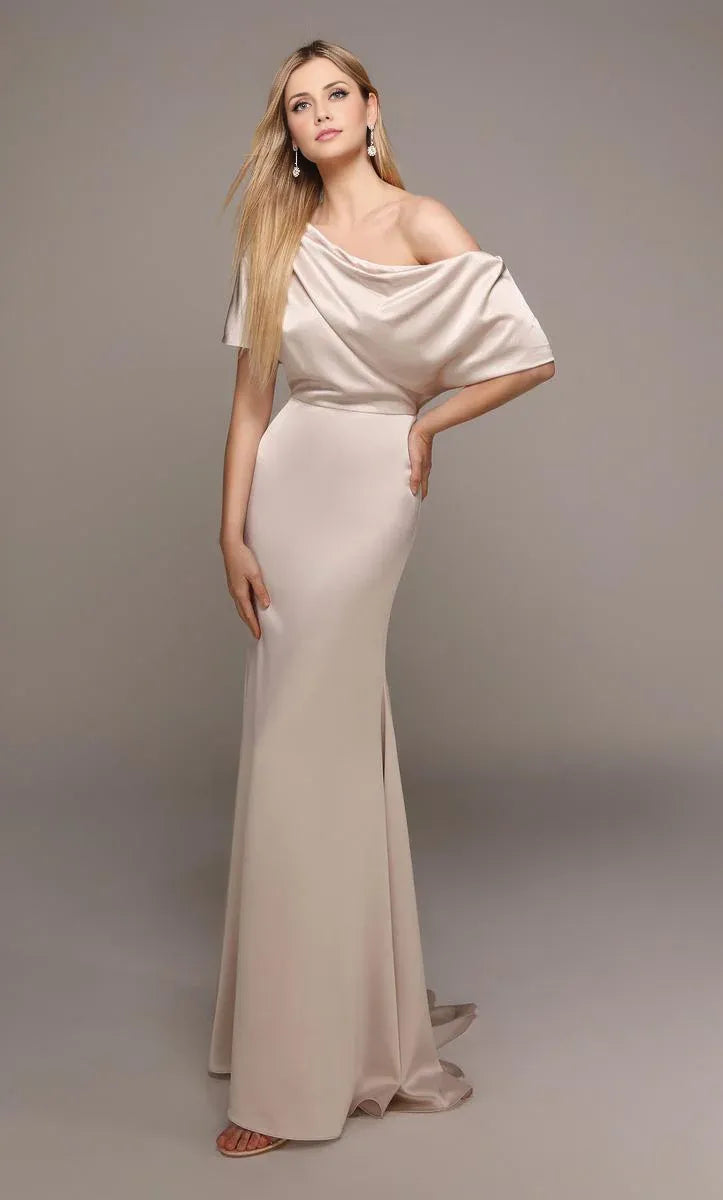 Mom Of The Bride Dressbride Mother Dress Off Shoulder Sleeveless Unique Pleated One-shoulder Neck With Sweep Train Mother Of The Bride / Stores With Prom Dresses