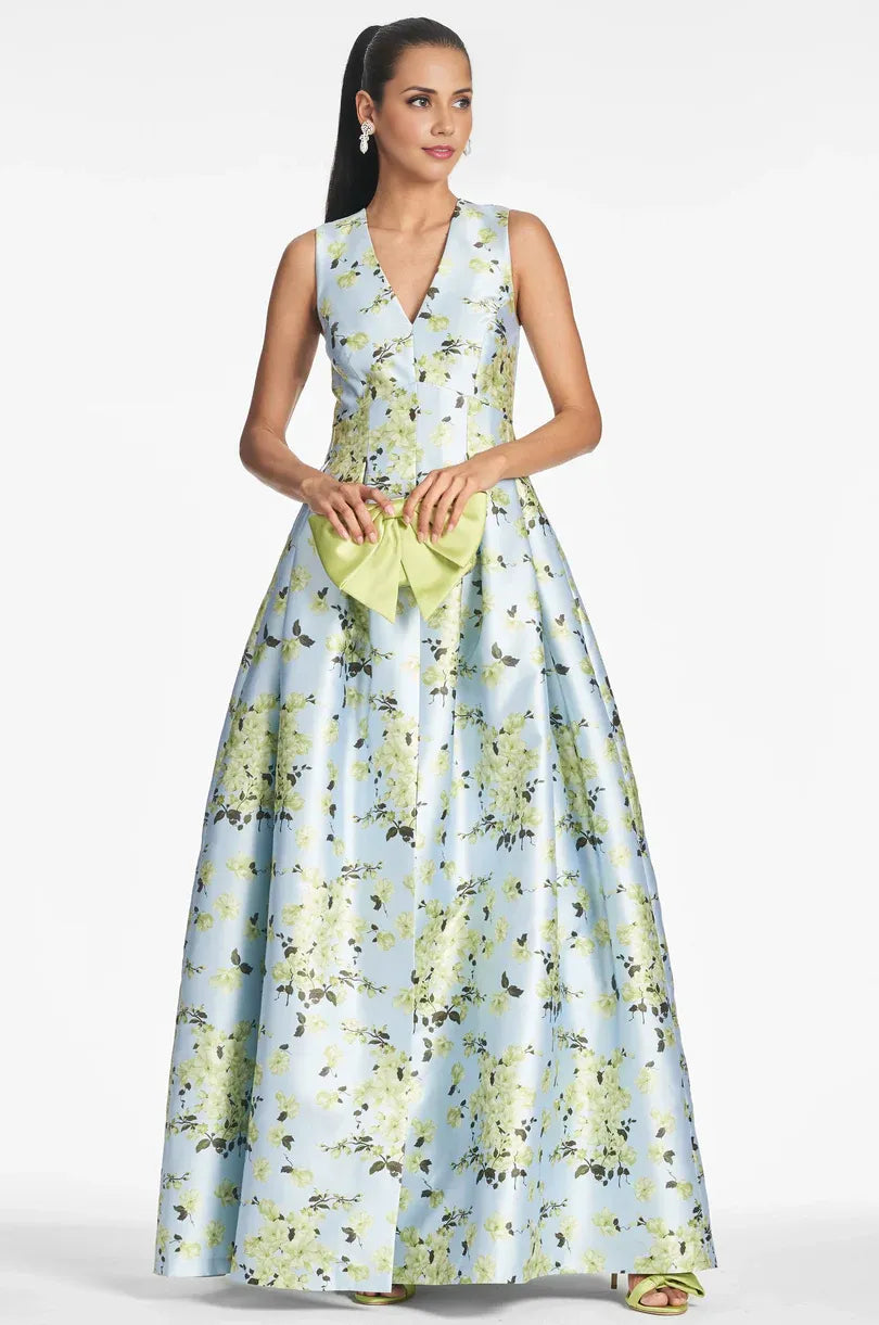 Mom Of The Bride Dressbride Mother Dress Sleeveless Classic Printed V-neck Floor Length Mother Of The Bride  Stores With Prom Dresses