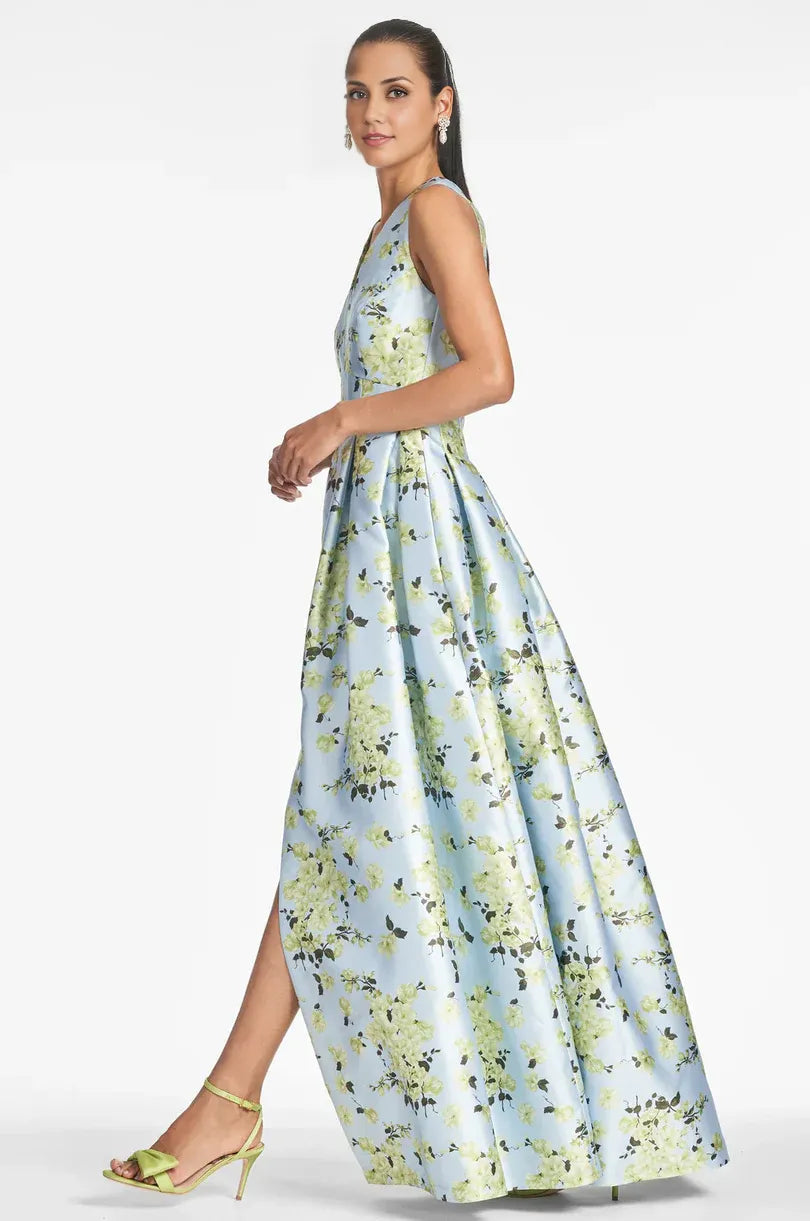 Mom Of The Bride Dressbride Mother Dress Sleeveless Classic Printed V-neck Floor Length Mother Of The Bride  Stores With Prom Dresses