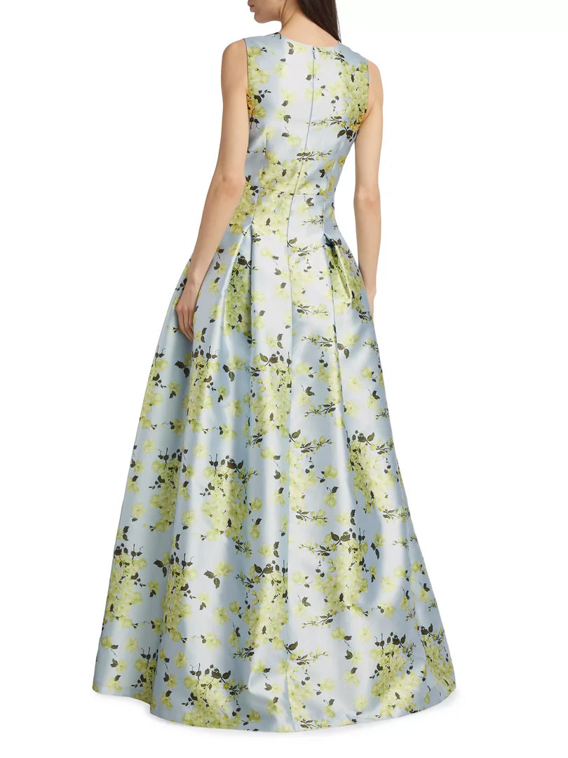 Mom Of The Bride Dressbride Mother Dress Sleeveless Classic Printed V-neck Floor Length Mother Of The Bride  Stores With Prom Dresses