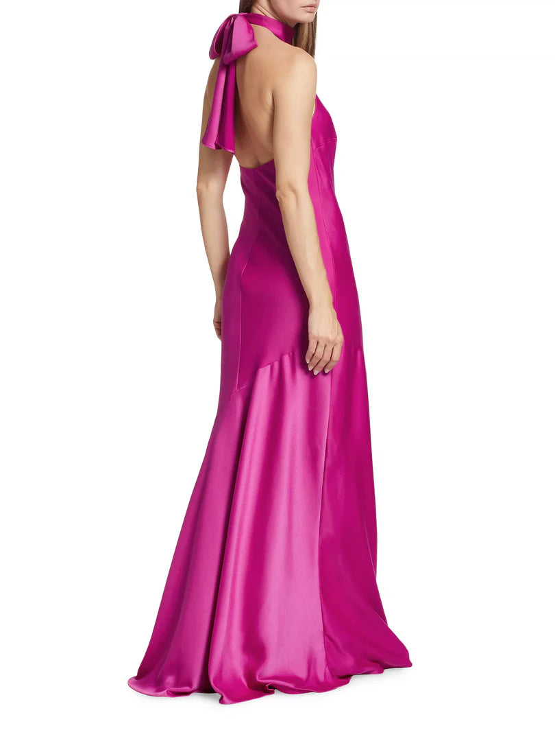 Mom Of The Bride Dressbride Mother Dress beautifully Sleeveless Satin Halter Neck open back Floor Length Mother Of The Bride Party Dresses/ Stores With Prom Dresses