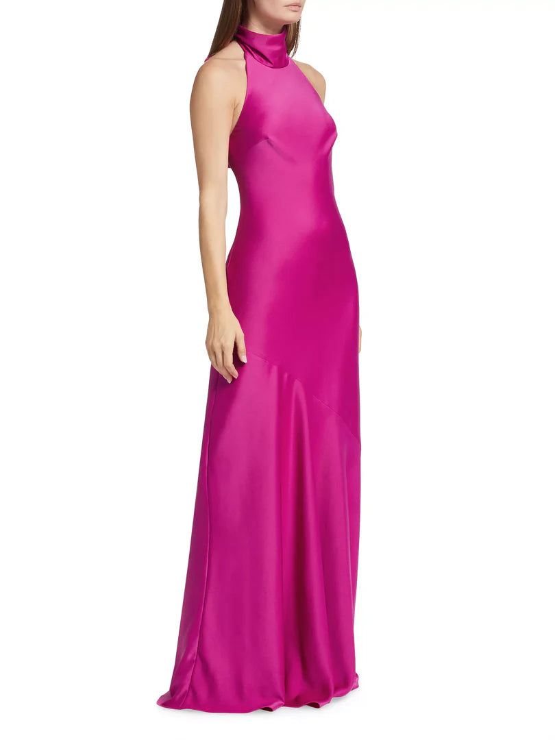 Mom Of The Bride Dressbride Mother Dress beautifully Sleeveless Satin Halter Neck open back Floor Length Mother Of The Bride Party Dresses/ Stores With Prom Dresses