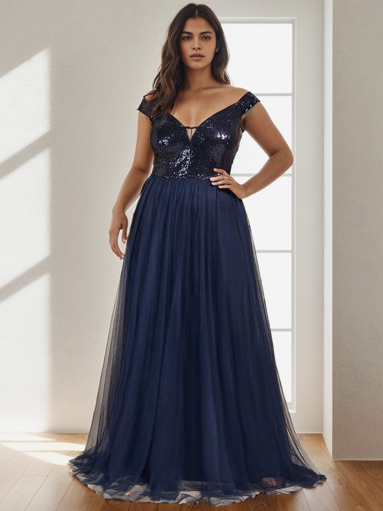 Weitese Robes Longues à Paillettes de Grande Taille pour Occasions Spéciales