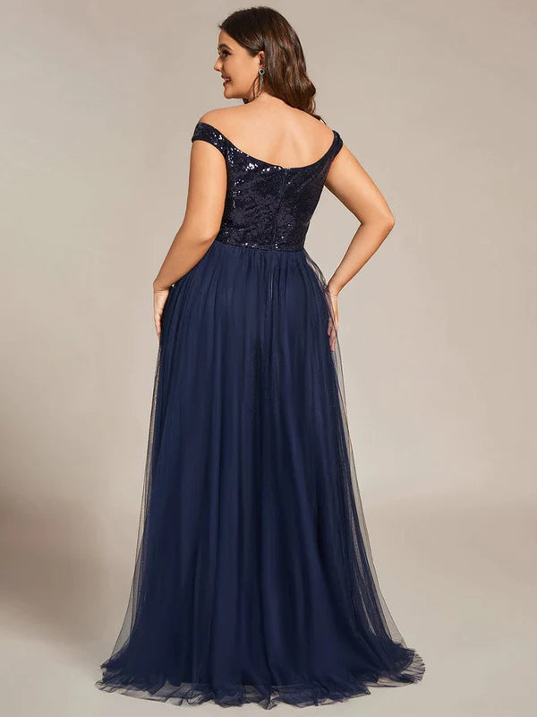 Weitese Robes Longues à Paillettes de Grande Taille pour Occasions Spéciales