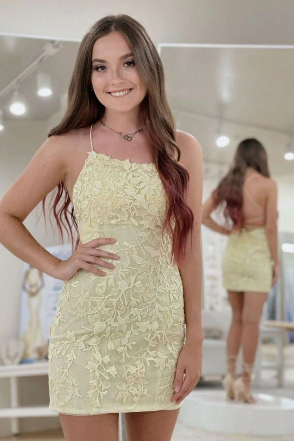 Weitese New Design Spaghetti Straps Short Homecoming Dress