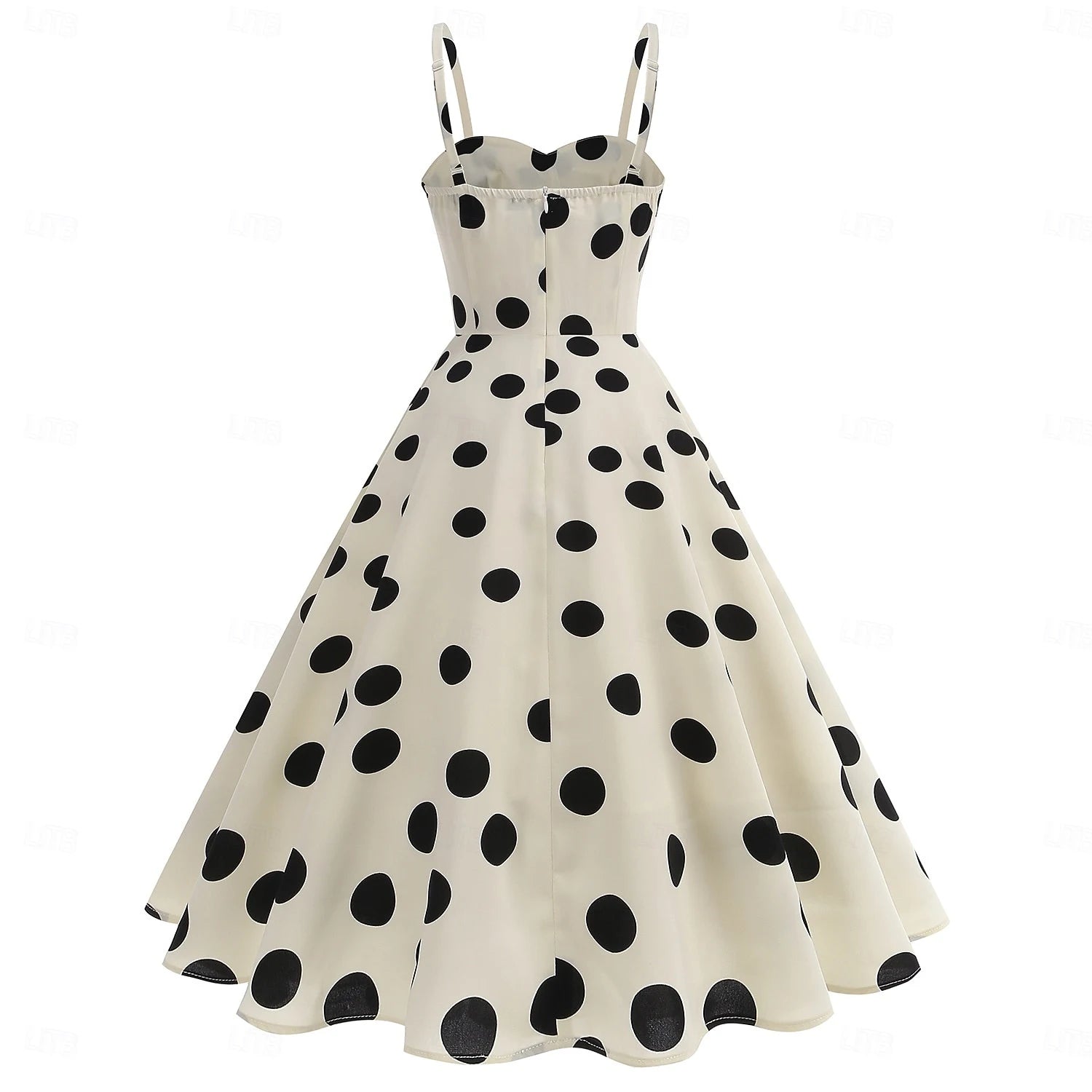 New Vintage A-Line Sweetheart Polka Dot Cream Short Homecoming Dress