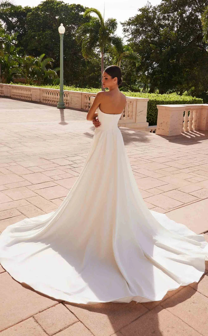 Ivory Satin A-Line Sweetheart Zipper Back Floor-Length Dress