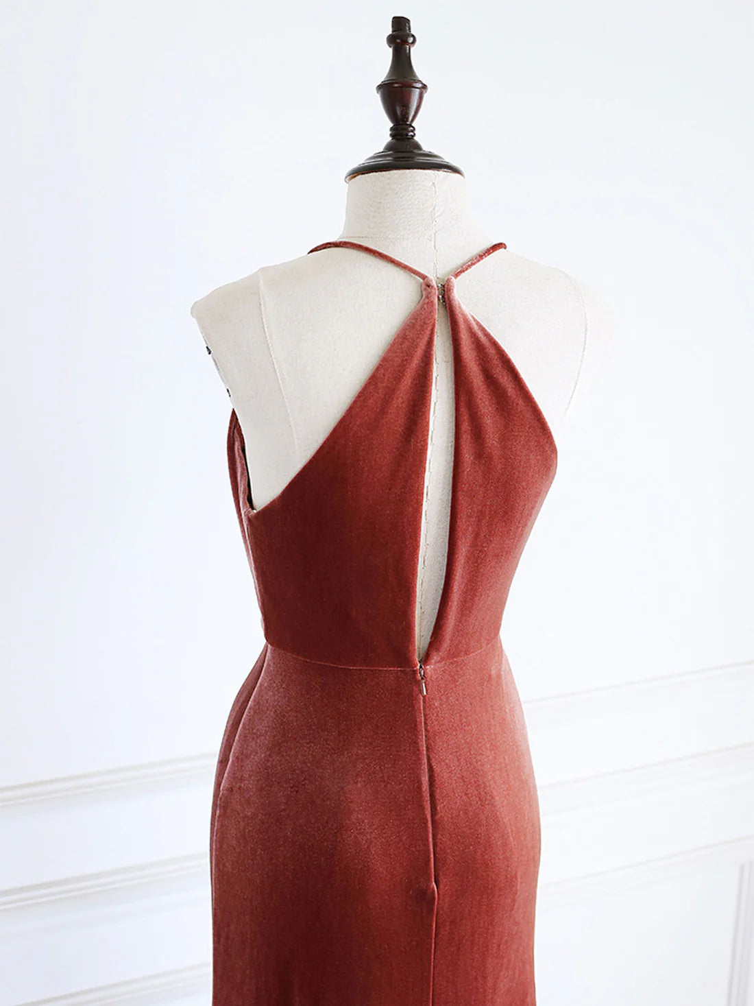 Vestido de fiesta largo de sirena con escote en V sencillo