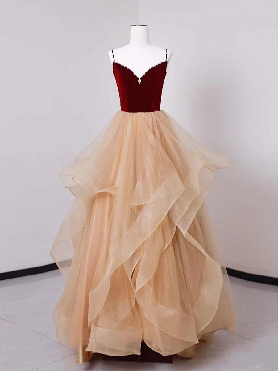 A-line Tulle Formal Graduation Party Dresses