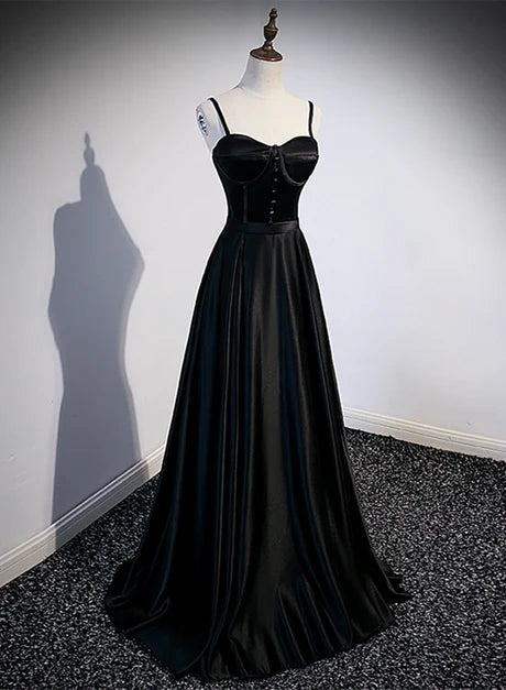 Elegant A-line Sweetheart Spaghetti Strap Lace Up Back Long Prom Dress