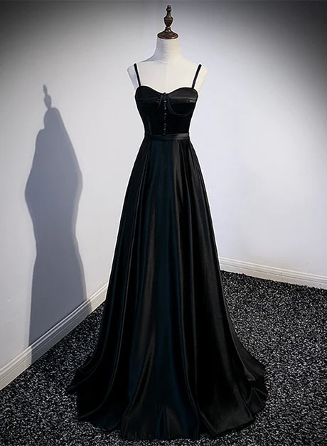 Elegant A-line Sweetheart Spaghetti Strap Lace Up Back Long Prom Dress