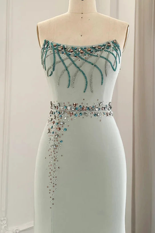 Off-the-Shoulder Evening Dress Wedding Party Elegant Mermaid Formal Prom Dresses With Slit