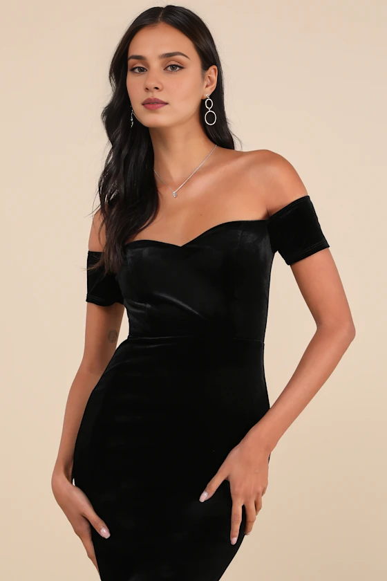 Vestidos formales Weitese para mujer, de terciopelo rojo vino, con hombros descubiertos y largo medio, para fiesta de graduación. Tiendas de vestidos de graduación. 