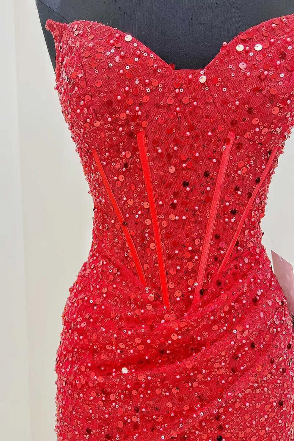 Off-the-Shoulder Bodycon Sweetheart Sequins Corset Homecoming Dress
