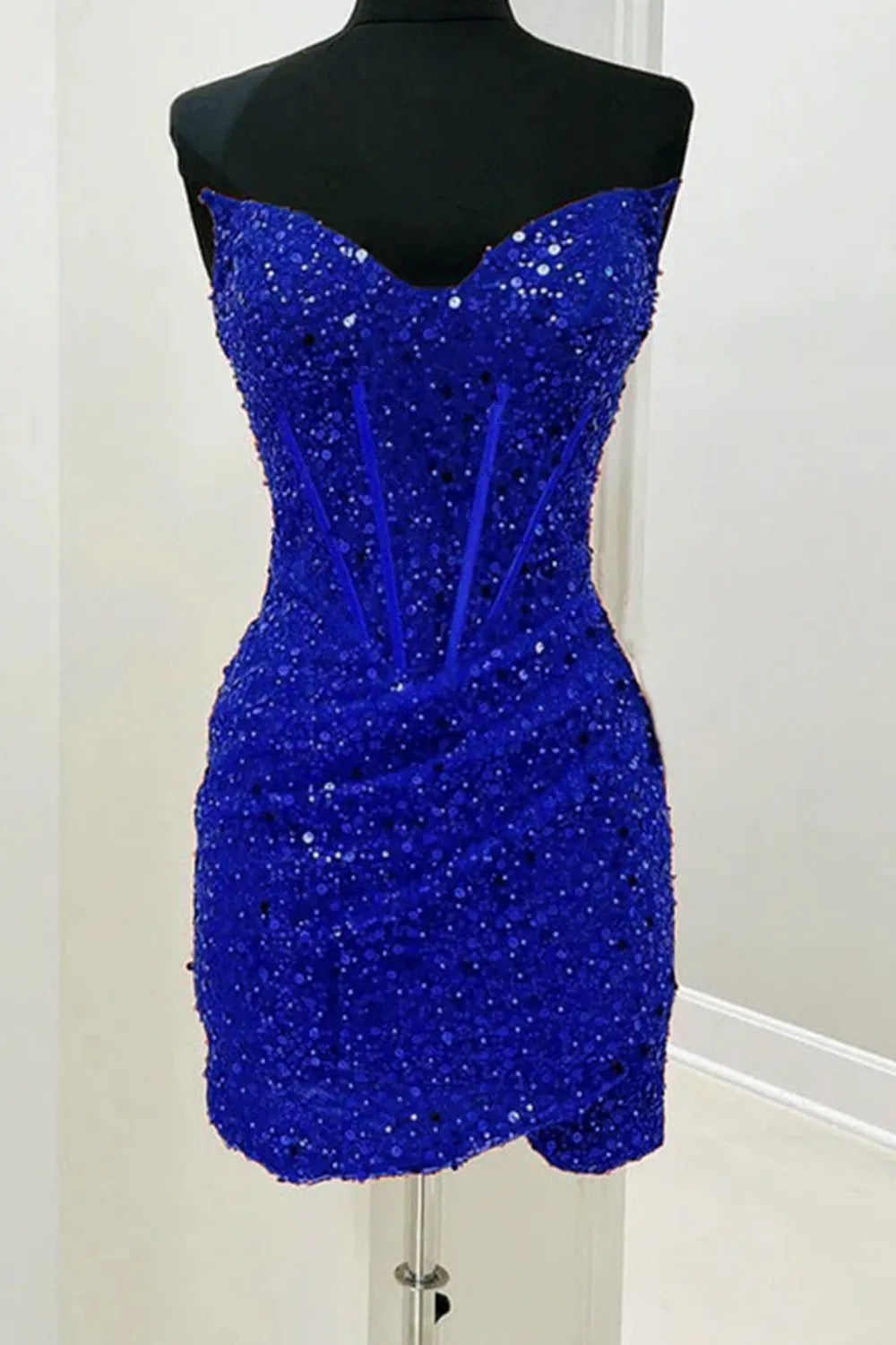 Off-the-Shoulder Bodycon Sweetheart Sequins Corset Homecoming Dress