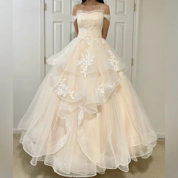 Robe de bal Weitese, jolie robe de Quinceanera en tulle à épaules dénudées, robe d'anniversaire, robe de soirée 
