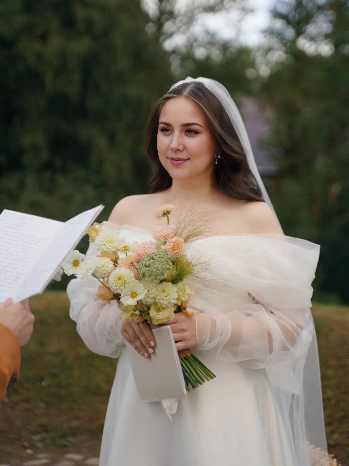 Off Shoulder Wedding Dress Air Wedding Dress Long Train Wedding Dress Romantic Wedding Dress Floor Length Long Sleeves