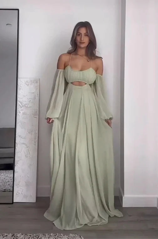 Robe de bal Weitese, bleu clair, épaules dénudées, coupe trapèze, élégante, longue, robe de soirée, robes formelles 