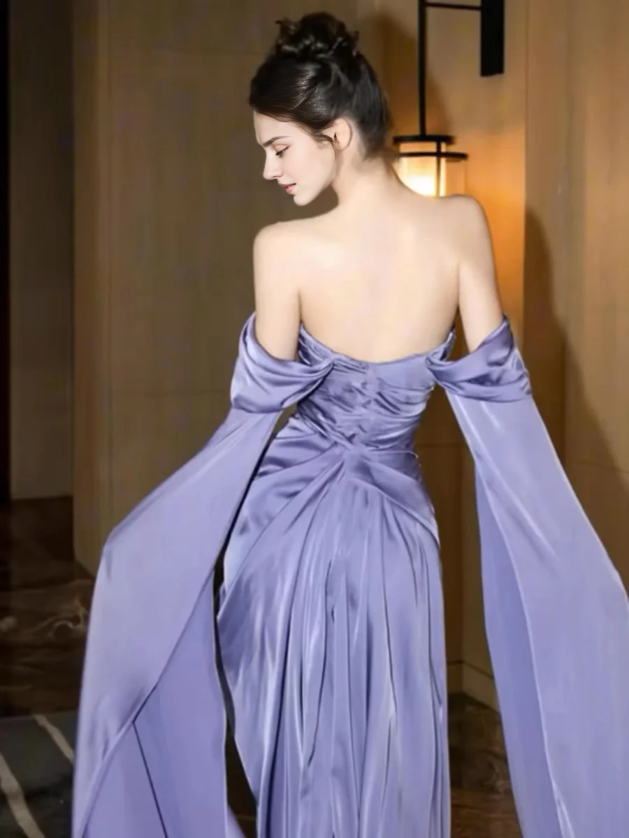 Weitese Formal Women's Dresses Off The Shoulder Purple A Line Long Prom Dress Birthday Party Dress Prom Dresses Stores